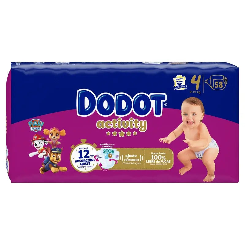 Dodot Activity veľkosť 4, 58 plienok