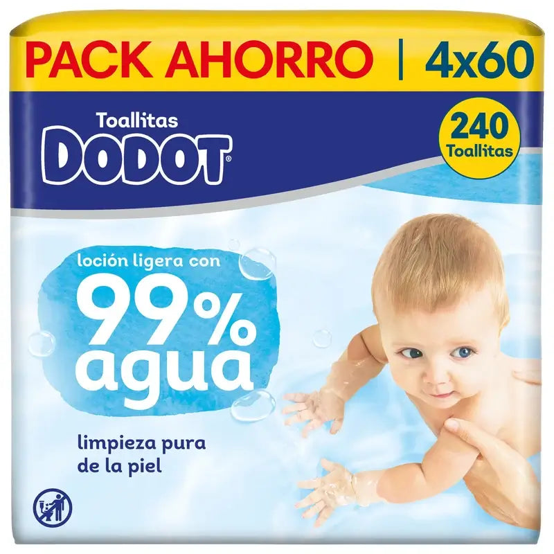 Dodot vlhčené utierky 99 % Aqua, 4x60, 240 kusov