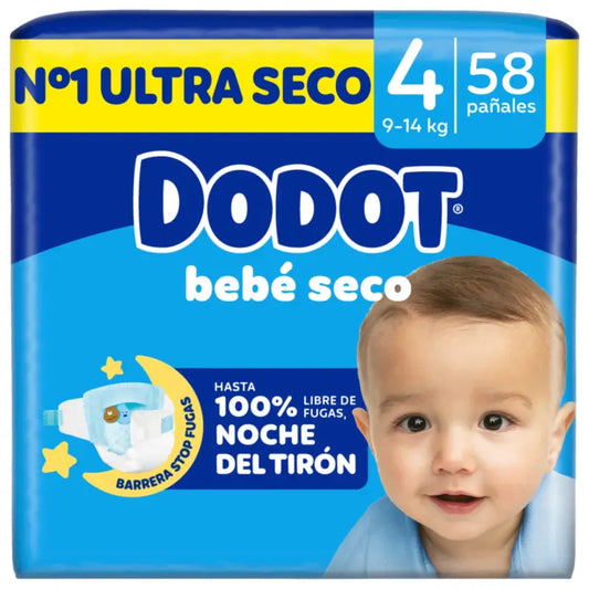 Dodot Bebé Seco veľkosť 4 (9–14 kg), 58 plienok
