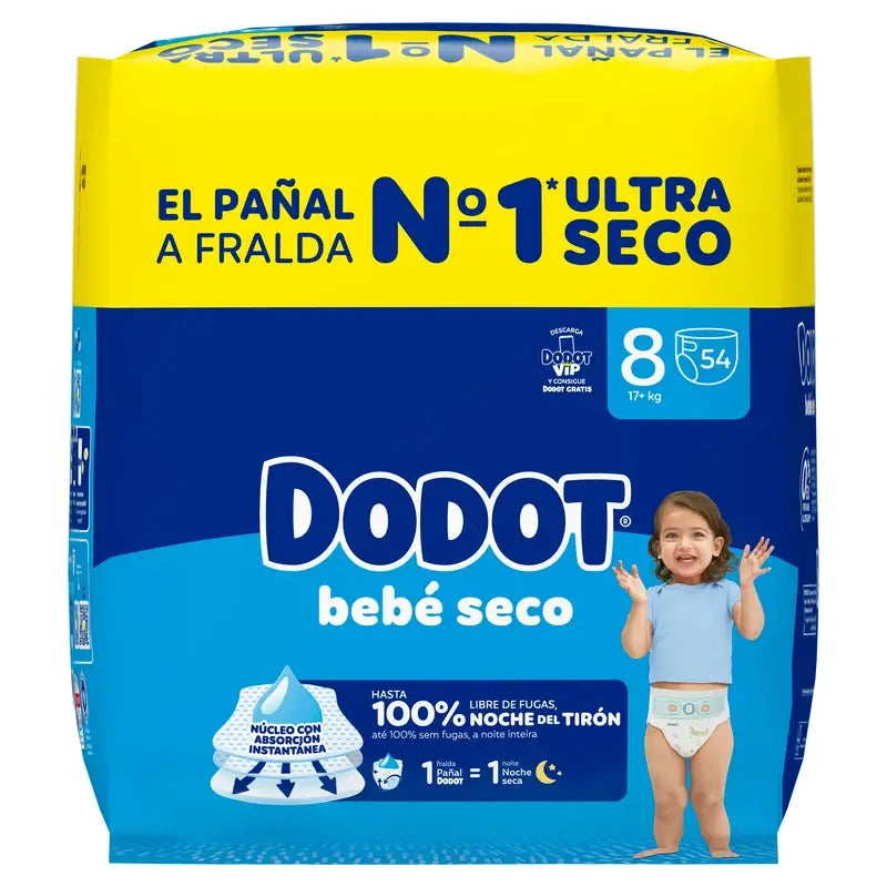 Dodot Bebé-Seco veľkosť 8, 54 plienok