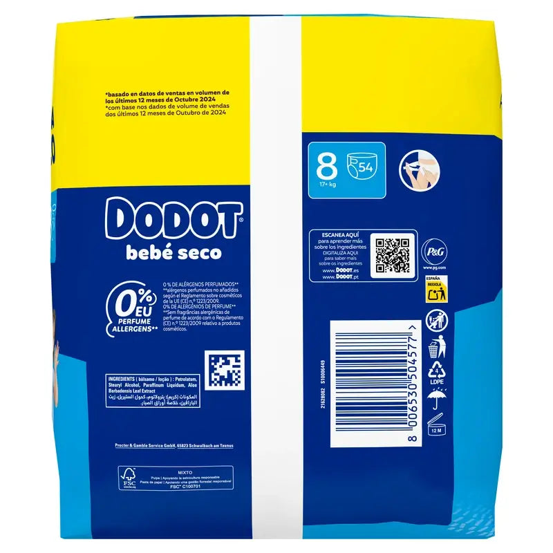 Dodot Bebé-Seco veľkosť 8, 54 plienok