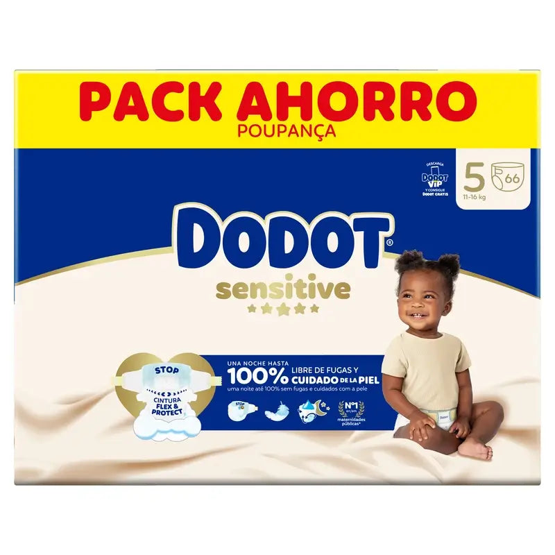 Dodot Sensitive veľkosť 5, 66 plienok