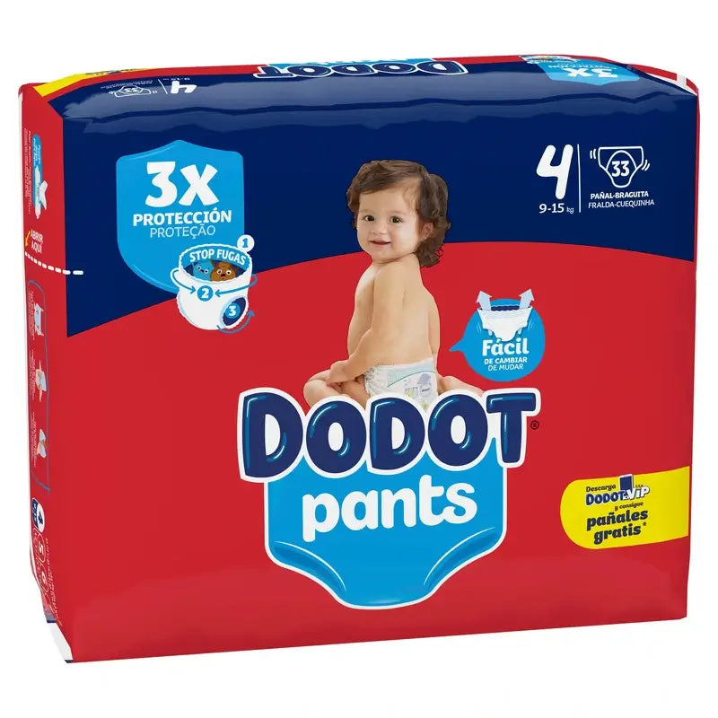 Dodot Pants Plienky veľkosť 4 (9–15 kg), 33 kusov