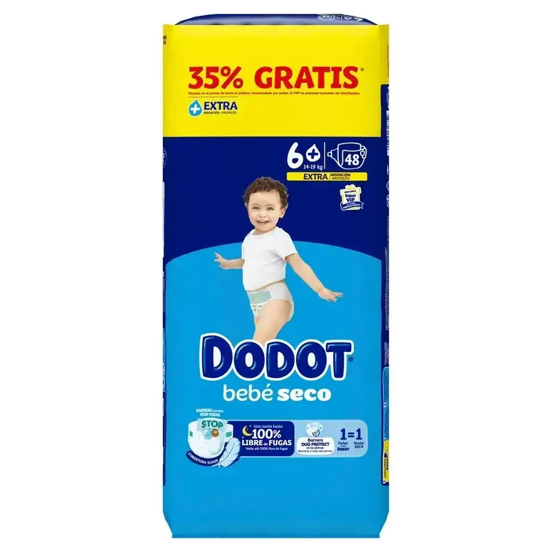 Dodot Bebé Seco, veľkosť 6+ (+14 kg), 2x48 plienok