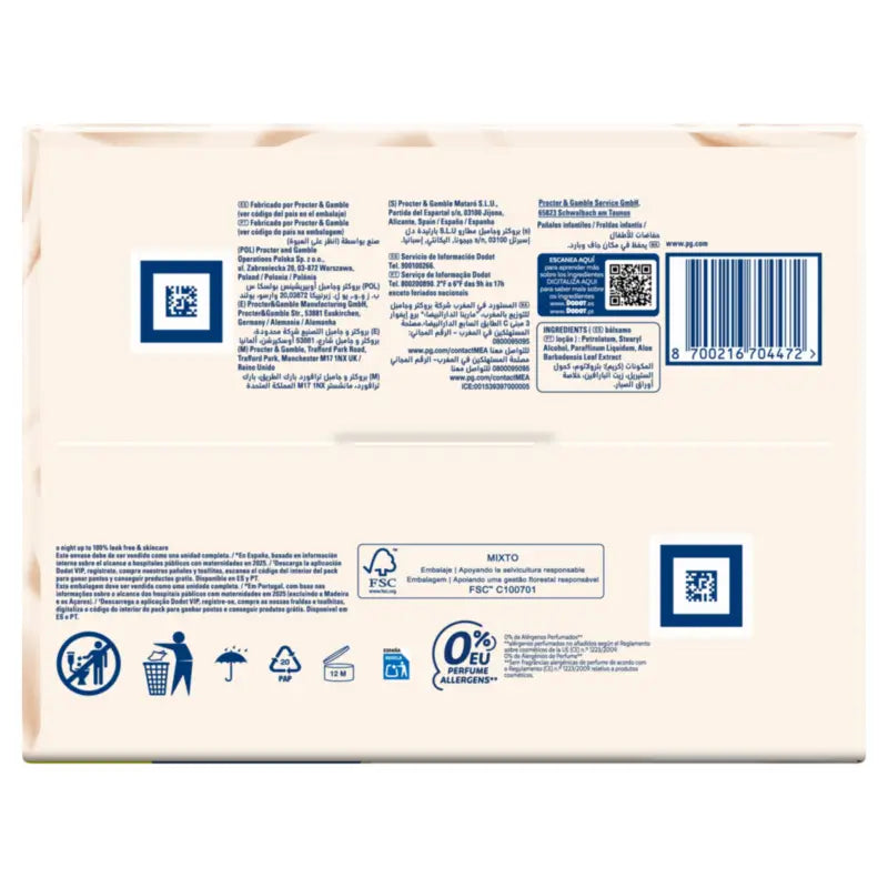 Dodot Sensitive veľkosť 4 pre bábätká, 9 kg, 14 kg, 210 plienok