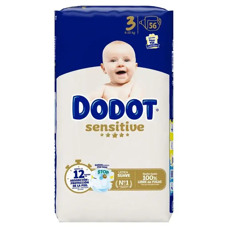 Dodot Sensitive veľkosť 3 (6–10 kg), 224 plienok
