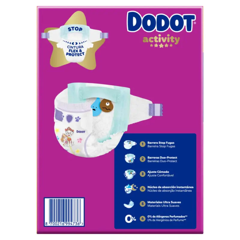 Dodot Activity veľkosť 4+, 10 kg – 15 kg, 144 plienok