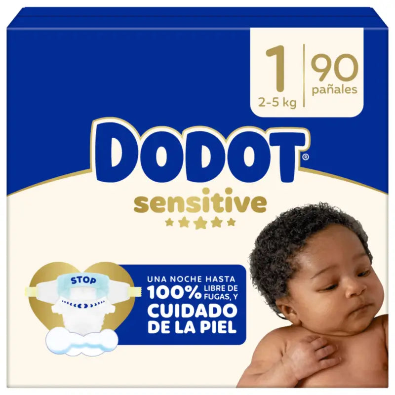 Dodot Sensitive Veľkosť 1, 2 kg – 5 kg, 90 plienok