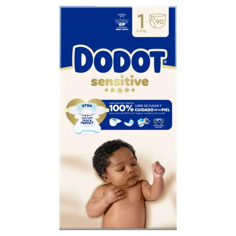 Dodot Sensitive Veľkosť 1, 2 kg – 5 kg, 90 plienok