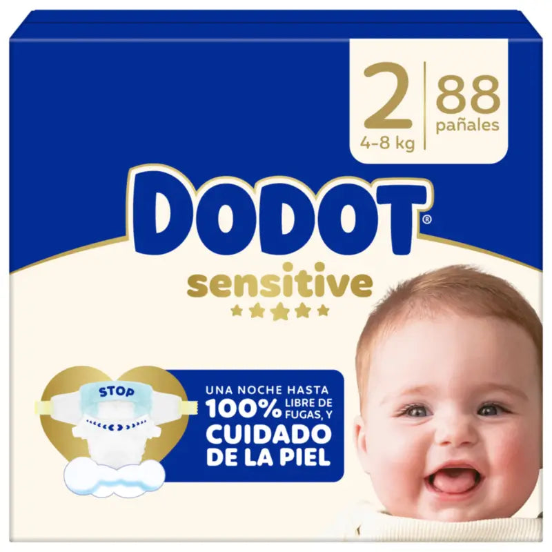 Dodot Sensitive Veľkosť 2, 4 kg – 8 kg, 88 plienok