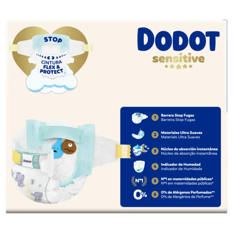 Dodot Sensitive Veľkosť 2, 4 kg – 8 kg, 88 plienok