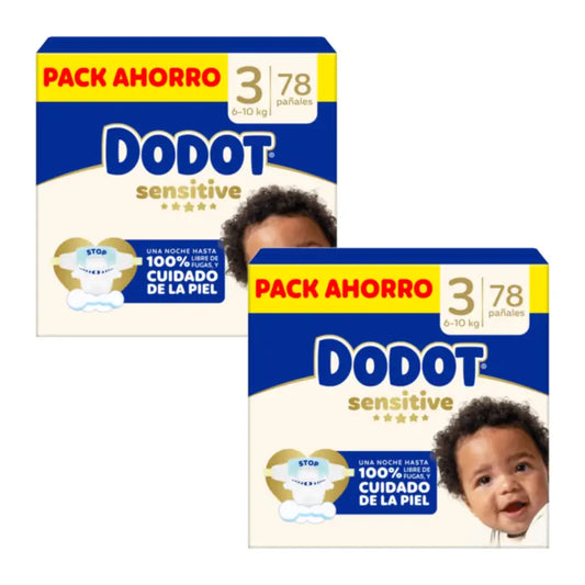 Plienky Dodot Sensitive, veľké balenie, veľkosť 3, 2x78 kusov