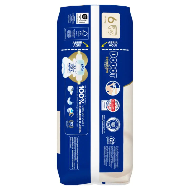 Dodot Sensitive Veľkosť 6, >13 kg, 37 plienok