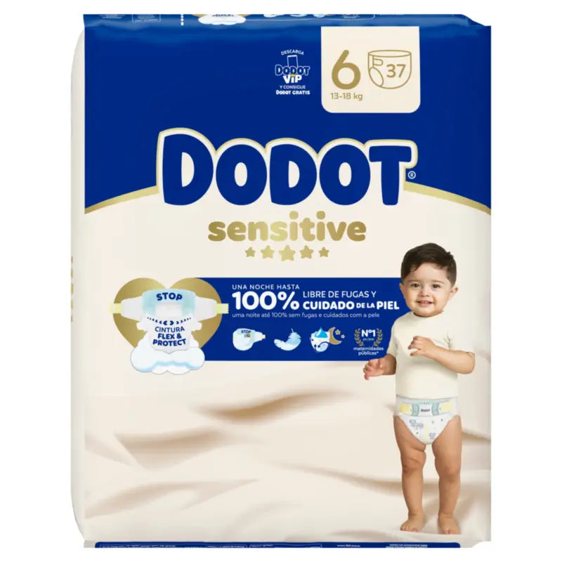 Dodot Sensitive Veľkosť 6, >13 kg, 37 plienok