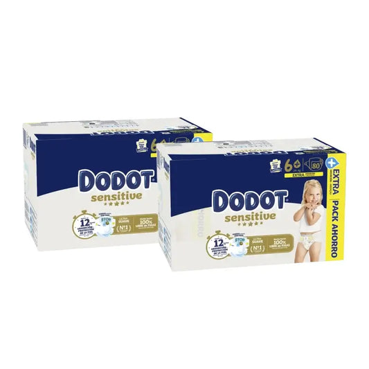 Dodot Sensitive Extra – balenie veľkosti 6+, plienky, balenie 2x80