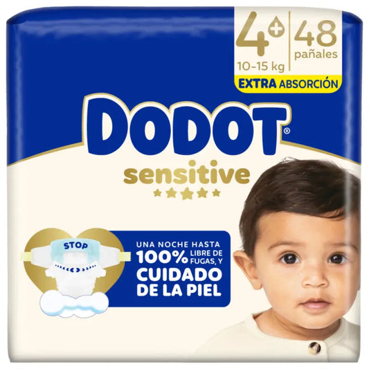 Plienky Dodot Sensitive s extra absorpciou, 10–15 kg, veľkosť 4+, 48 kusov