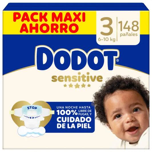 Dodot Sensitive veľkosť 3, plienky, 6 kg – 10 kg, 148 ks