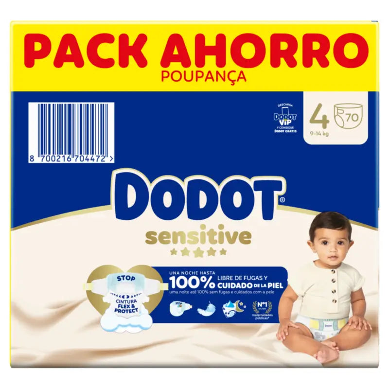 Dodot Sensitive Box, veľkosť 4, 70 plienok