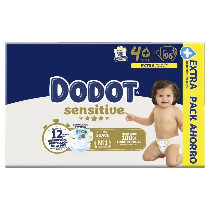 Dodot Sensitive Extra-Box veľkosť 4+, 96 plienok
