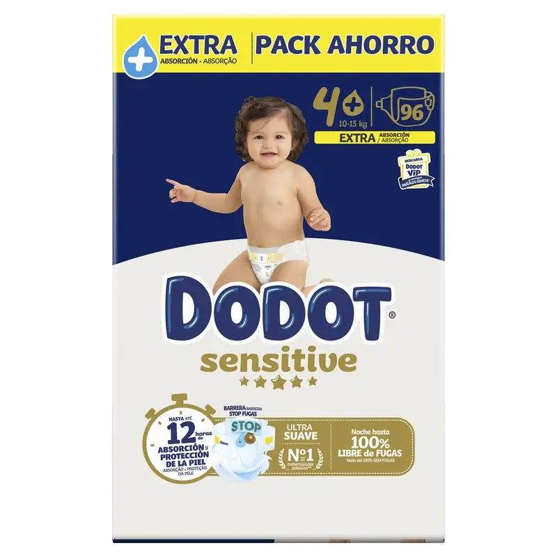 Dodot Sensitive Extra-Box veľkosť 4+, 96 plienok