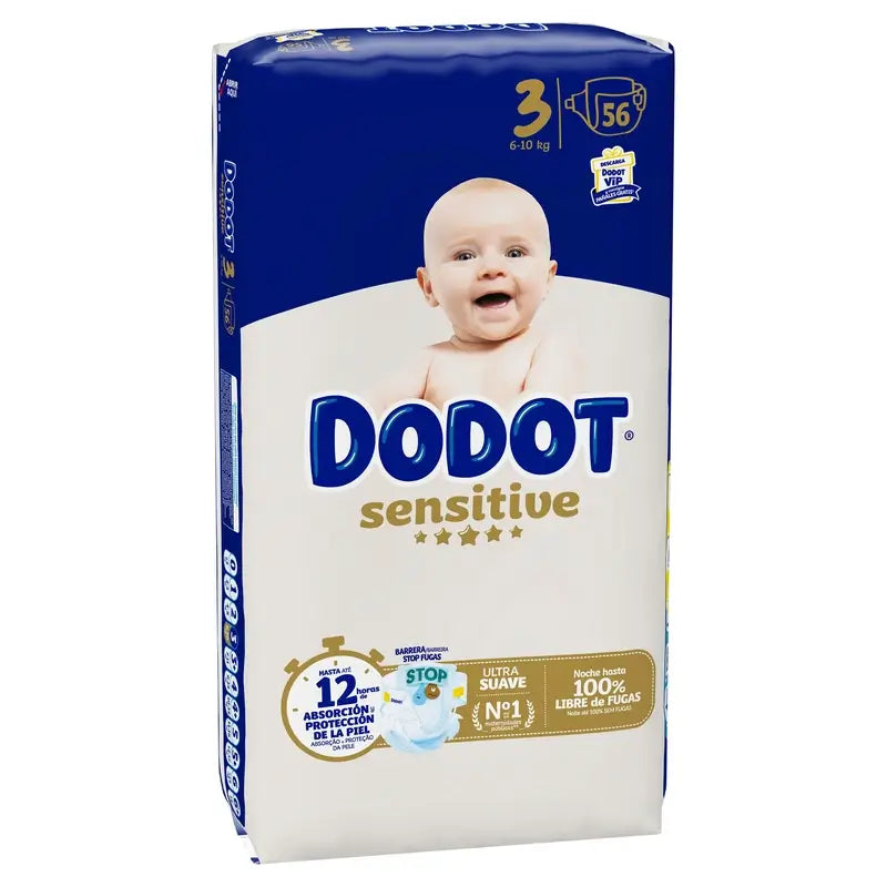 Dodot Sensitive veľkosť 3 (6–10 kg), 56 plienok