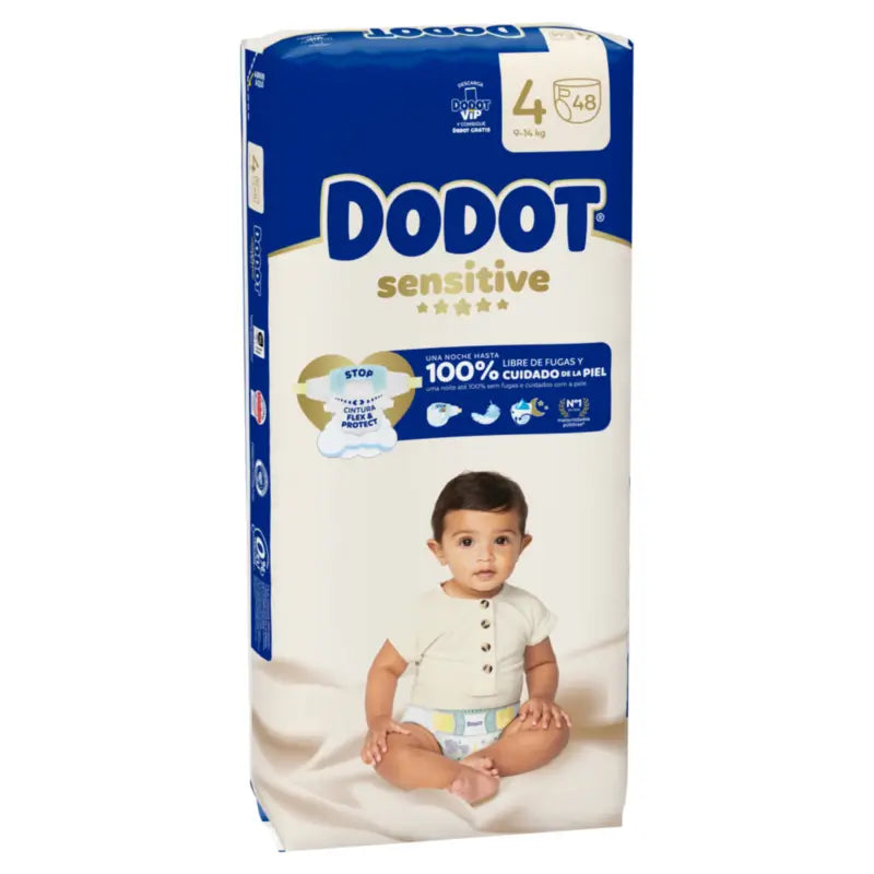 Dodot Sensitive veľkosť 4 (9–14 kg), 48 plienok