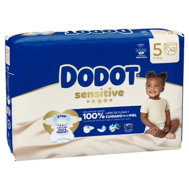 Dodot Sensitive veľkosť 5 (12–16 kg), 42 plienok