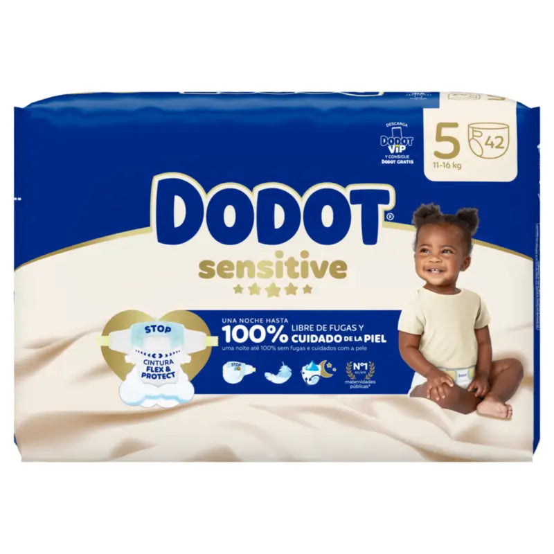 Dodot Sensitive veľkosť 5 (12–16 kg), 42 plienok