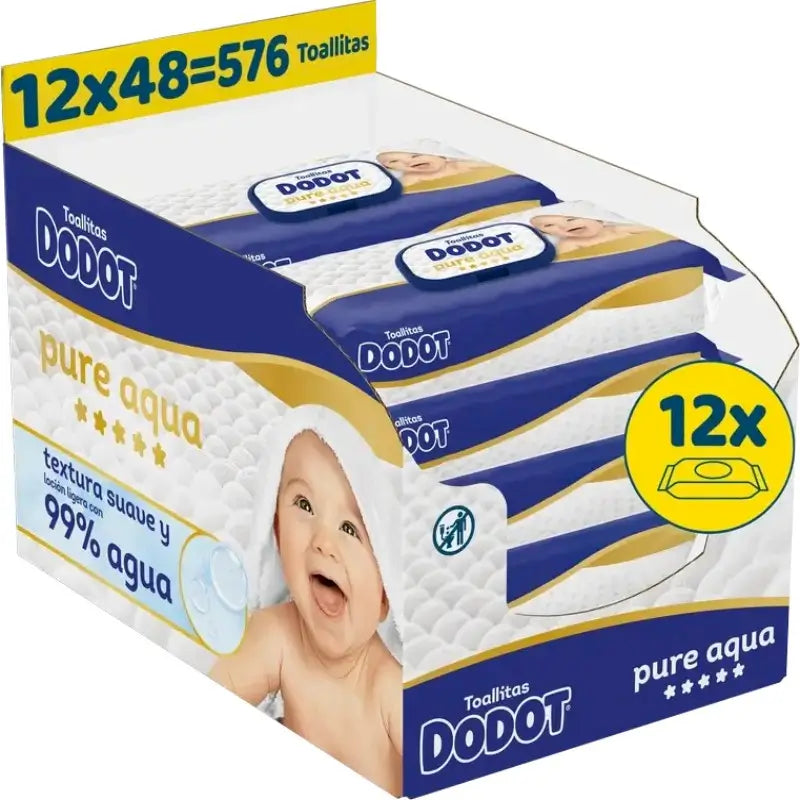 Dodot vlhčené utierky Pure Aqua, 12x48, 576 kusov