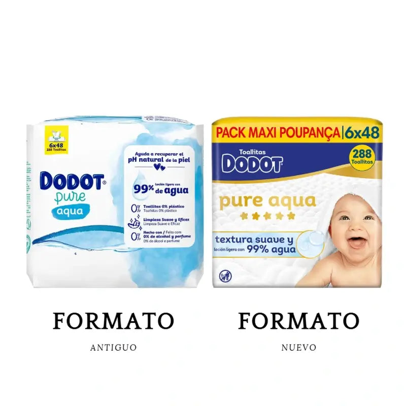 Dodot vlhčené utierky Pure Aqua, 6x48, 288 kusov