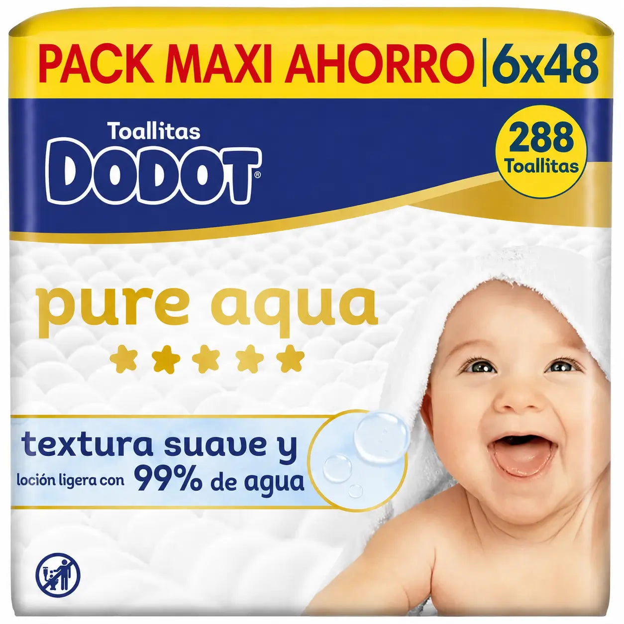 Dodot vlhčené utierky Pure Aqua, 6x48, 288 kusov