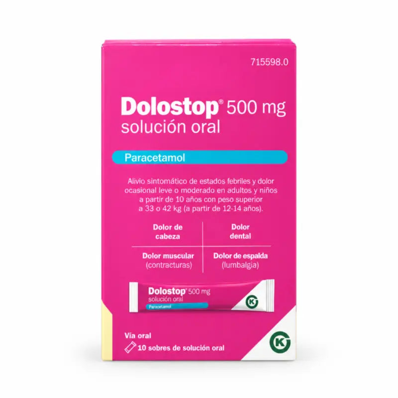 Dolostop 500 mg perorálny roztok, 10 vrecúšok po 10 ml