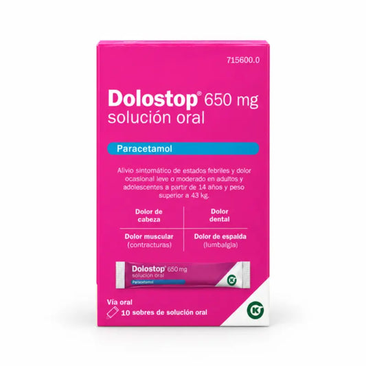 Dolostop 650 mg perorálny roztok, 10 vrecúšok
