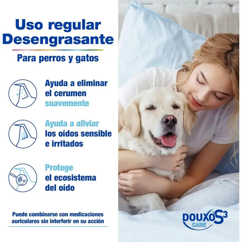 Douxo S3 Care – pleťová voda na uši pre psov a mačky, na časté použitie, 120 ml