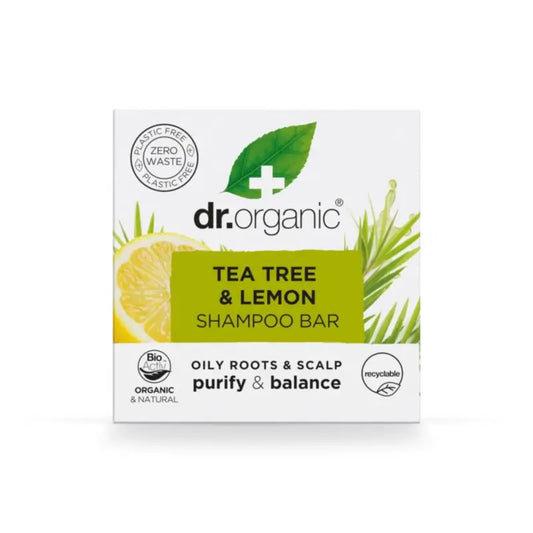 Dr.Organic Pevný šampón s čajovníkom a citrónom – pre mastné vlasy, 75 ml