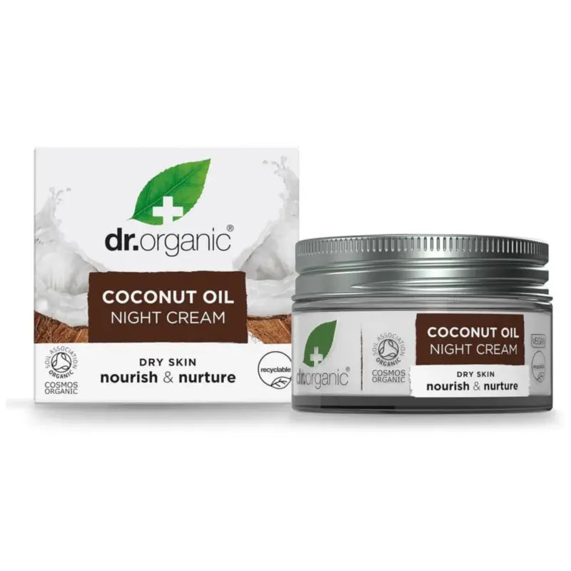 Dr.Organic Nočný krém s panenským kokosovým olejom – pre suchú až veľmi suchú pleť, 50 ml
