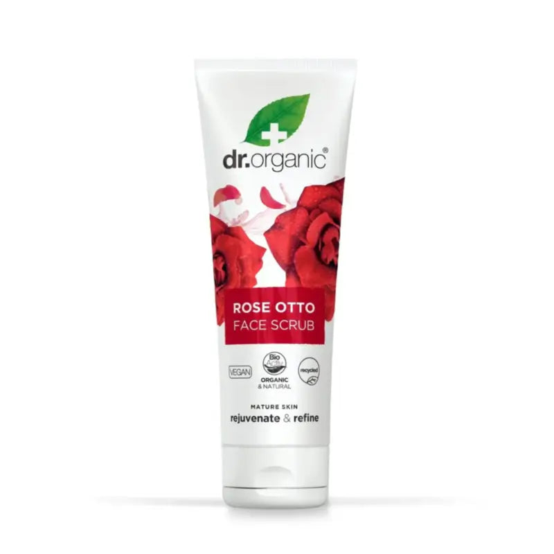 Dr.Organic Damasková ruža – Peeling na tvár pre zrelú pleť, 125 ml