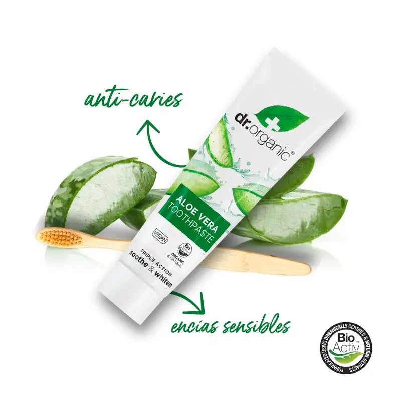 Dr.Organic Aloe Vera zubná pasta pre citlivé ďasná, 100 ml
