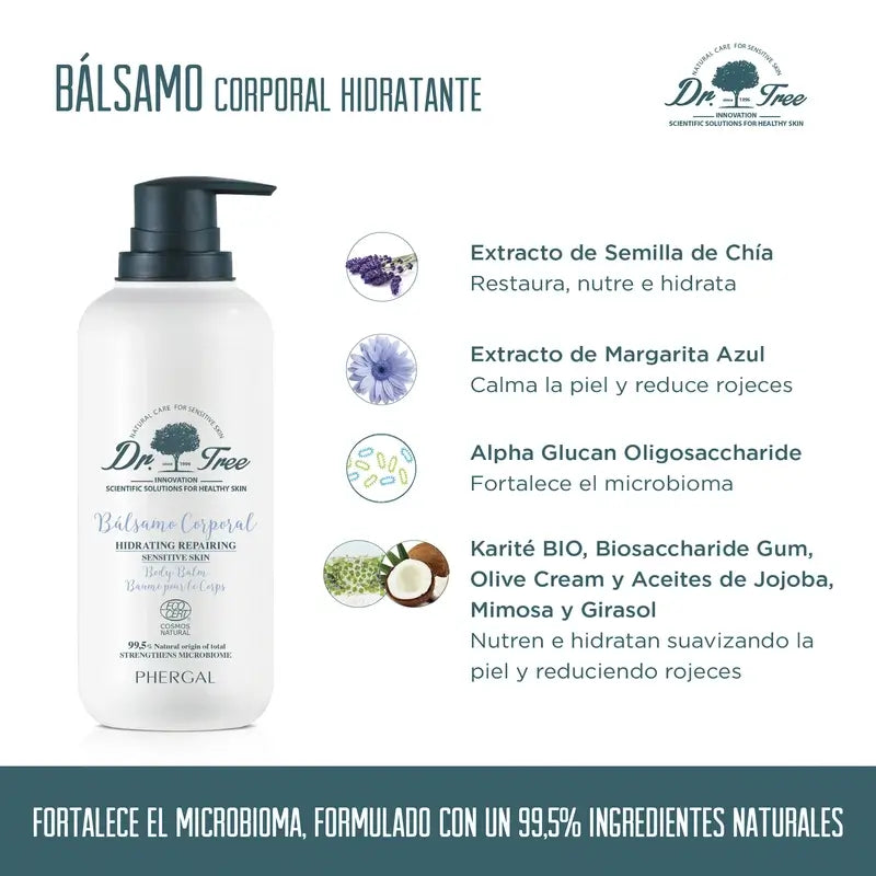 Dr. Tree Prírodný hydratačný telový balzam pre citlivú pokožku 400 ml 