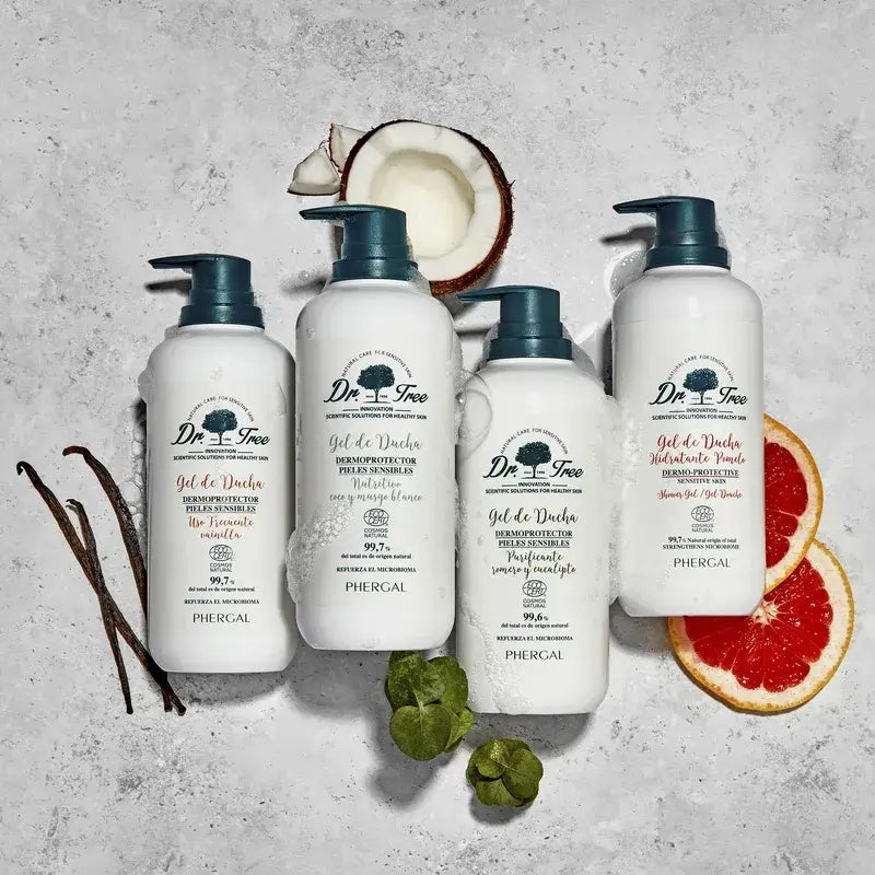  Dr. Tree Sprchový gél s pomelom – prírodný, hydratačný, pre citlivú pokožku, 500 ml 