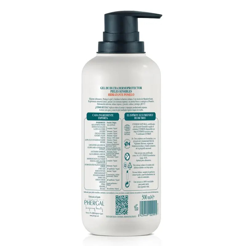  Dr. Tree Sprchový gél s pomelom – prírodný, hydratačný, pre citlivú pokožku, 500 ml 