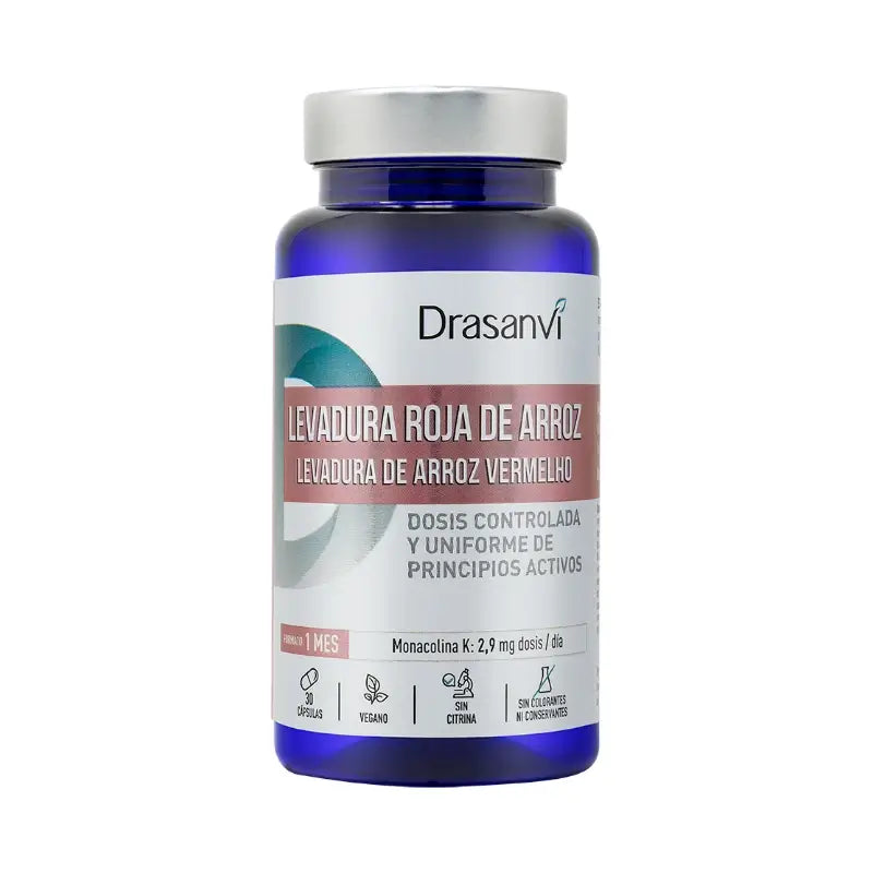 Drasanvi Červené kvasnice z ryže, 30 kapsúl, balenie Nutrabasicos Drasanvi