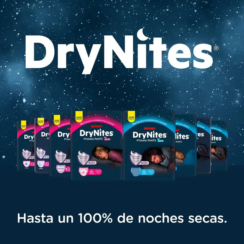 Drynites, veľkosť 8–13, detské nočné plienky pre dievčatá, 13 kusov