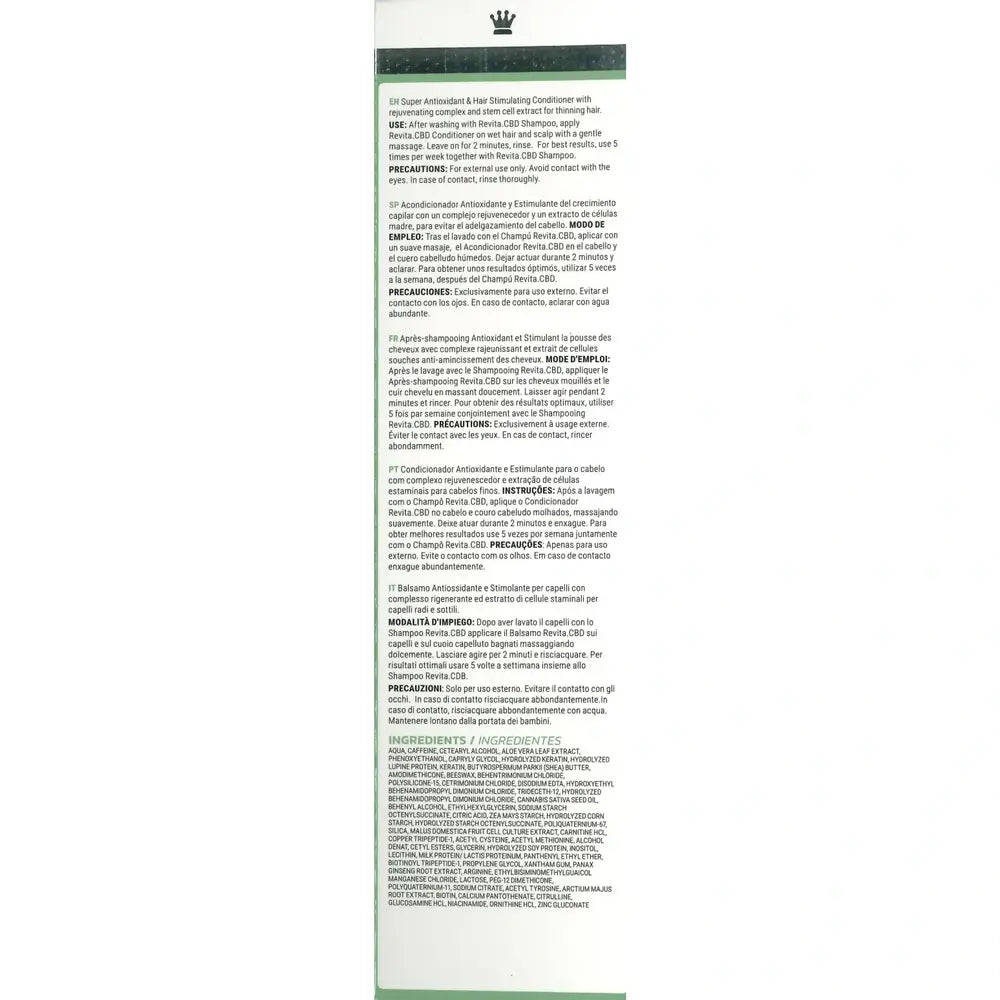 Ds Laboratories Revita CBD kondicionér proti vypadávaniu vlasov s antioxidačným a stimulujúcim účinkom, 205 ml
