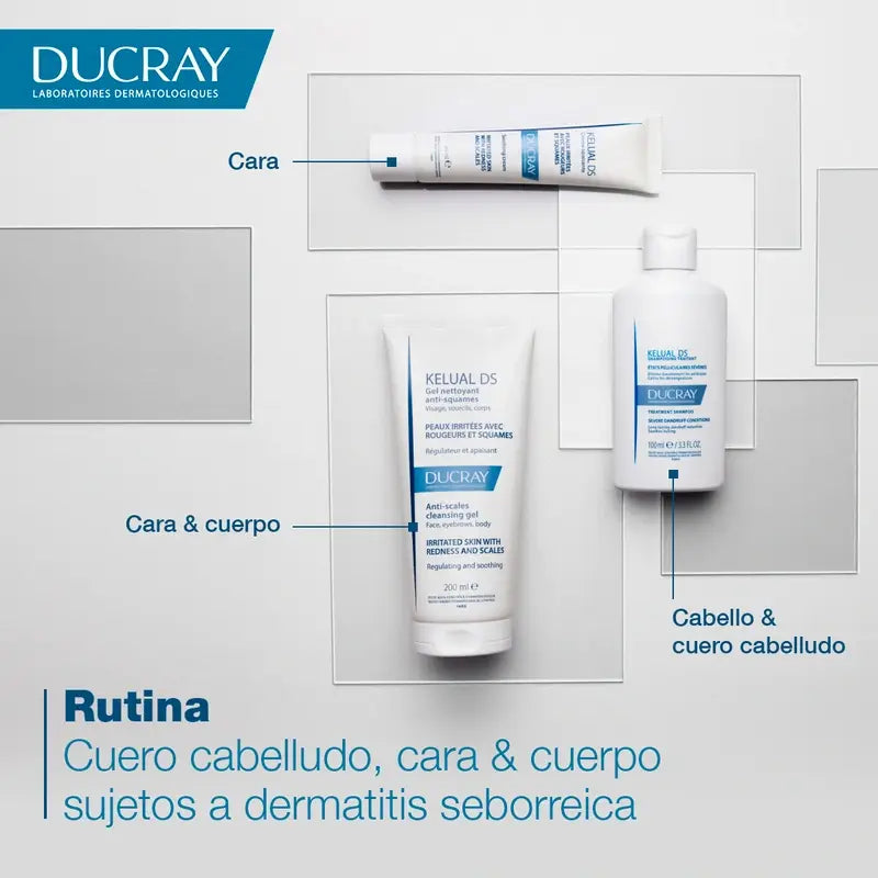 Ducray Kelual Ds Čistiaci gél na tvár proti lupinám, 200 ml