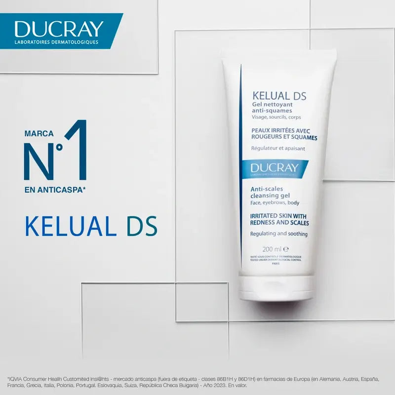 Ducray Kelual Ds Čistiaci gél na tvár proti lupinám, 200 ml
