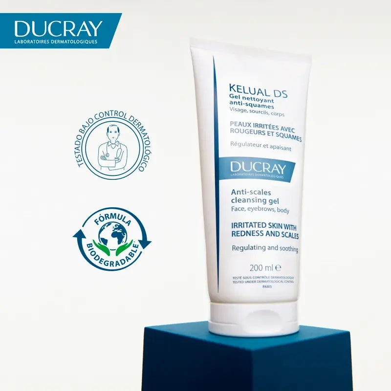 Ducray Kelual Ds Čistiaci gél na tvár proti lupinám, 200 ml