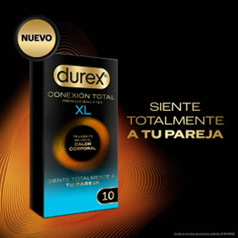 Durex Total Connection XL – ultratenké kondómy Plus bez latexu s technológiou Body Feel, 10 kondómov
