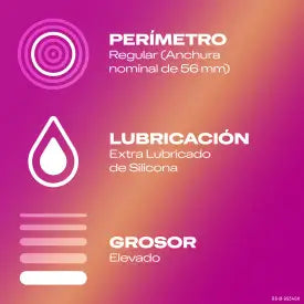 Kondómy Durex „Dame Placer“ s výstupkami a žilkami pre extra stimuláciu, 3 kusy