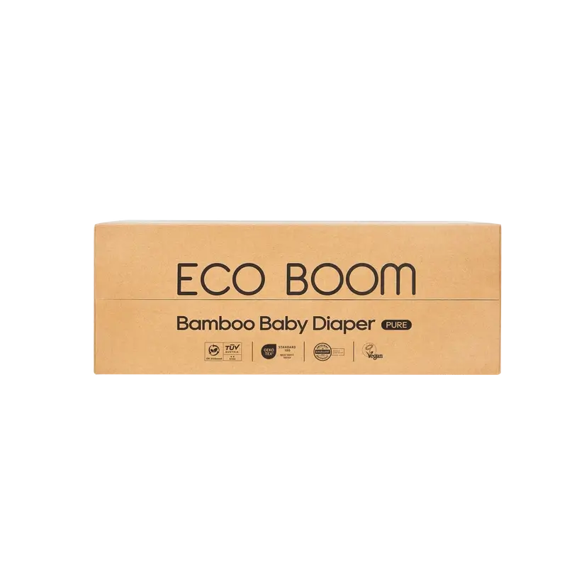 ECO BOOM PURE Ekologické plienky zo 100 % prírodného bambusu – Veľkosť 4/L (9–14 kg) – 60 ks